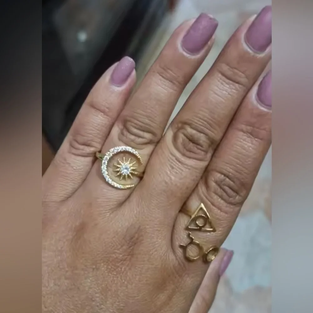 Moonlit Radiance Starburst 18KGold Ring